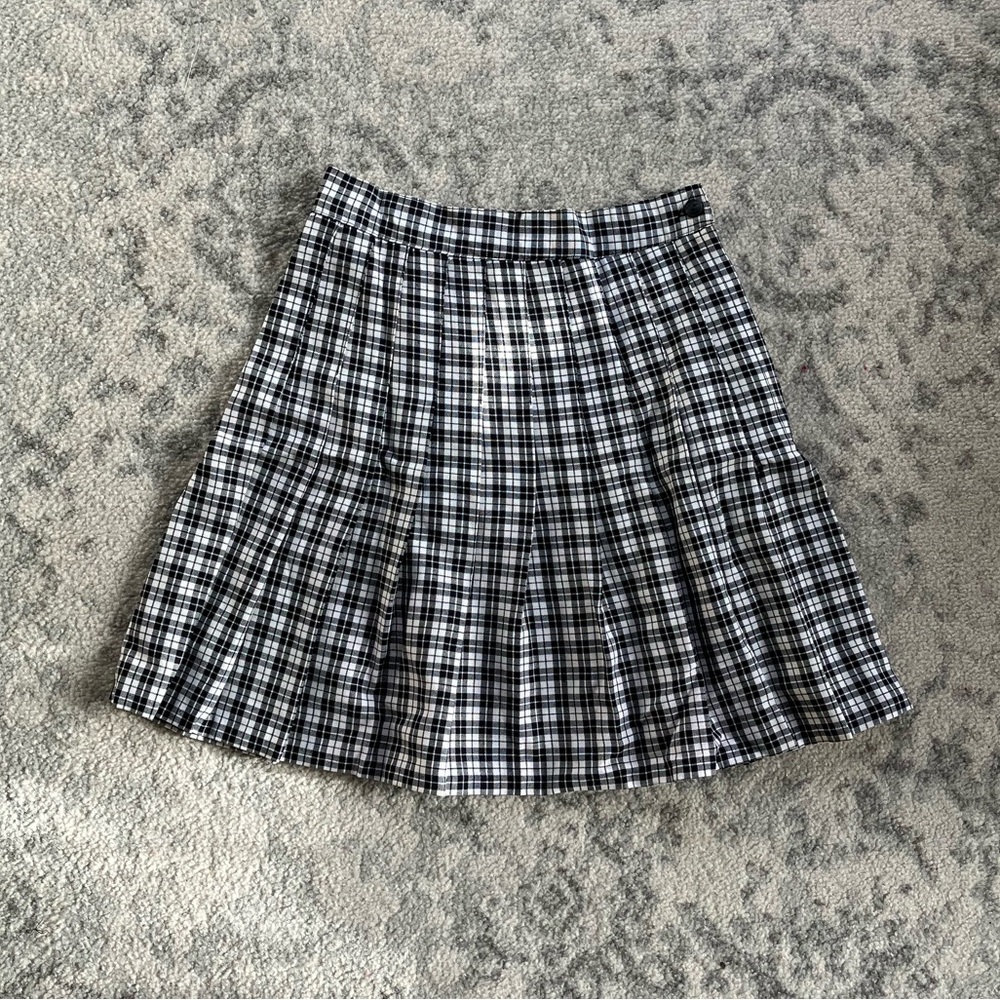 1990s Plaid Pleated Mini Skirt